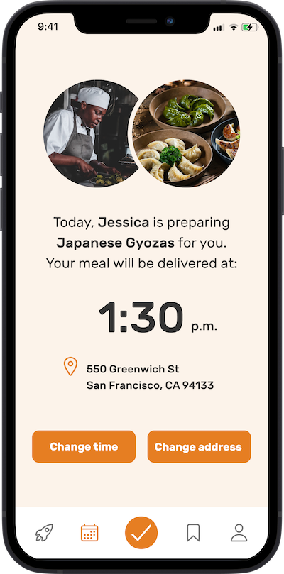 iPhone app delivery confirmation screen for Omnifood